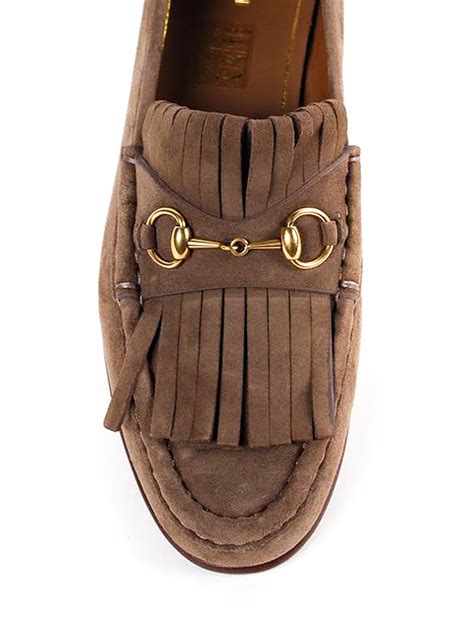 gucci fringed suede loafers